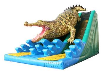 Porcellana Re enorme durevole Crocodile Dual Slide Eco- Wss-259 amichevole dello scivolo gonfiabile fabbrica
