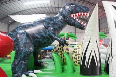 Porcellana La città gonfiabile di tema di divertimento del dinosauro, annuncio pubblicitario scherza il saltatore gonfiabile fabbrica